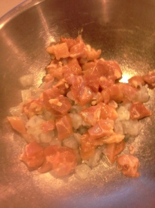 Cubed Chicken and Chopped Shrimp